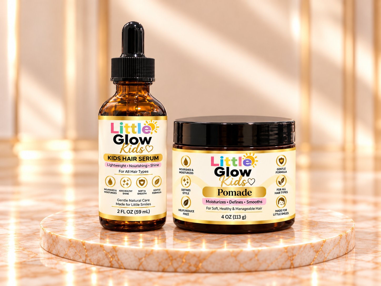 Little Glow Kids Hair Serum 59 mL and Pomade 113 g